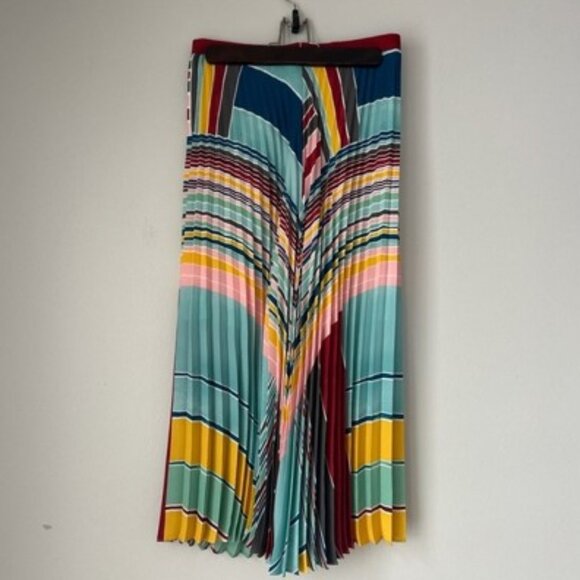 Loft pleated accordion maxi skirt multi color size 00P - Picture 5 of 11